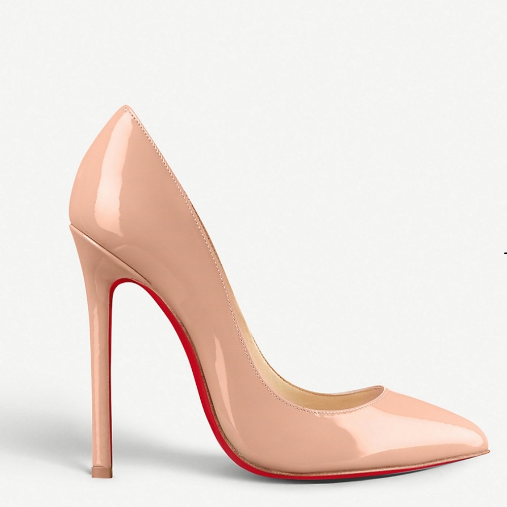 Christian Louboutin Pigalle 120 patient calf nude high heels